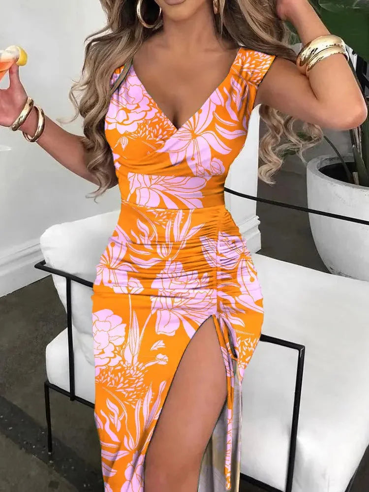 Women Elegant Spring High Split Party Dress