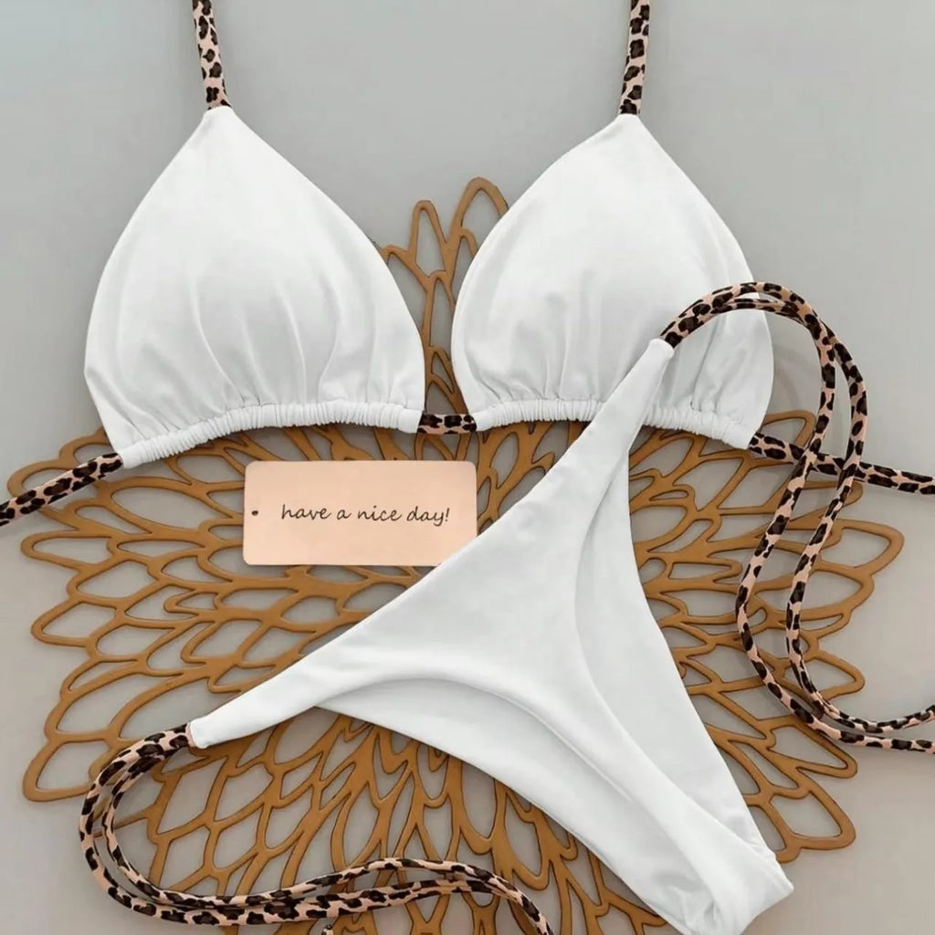 2026 Bikini Women Swimsuit Beach Vacation Swimwear Leopard Printed Sexy Bikini Set Beachwear Swimsuit Thong Bathing Suit Biquini