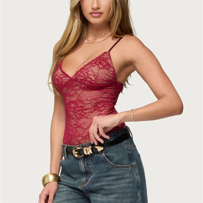 Women Y2K Sleeveless Strap Camis Tops V Neck Summer