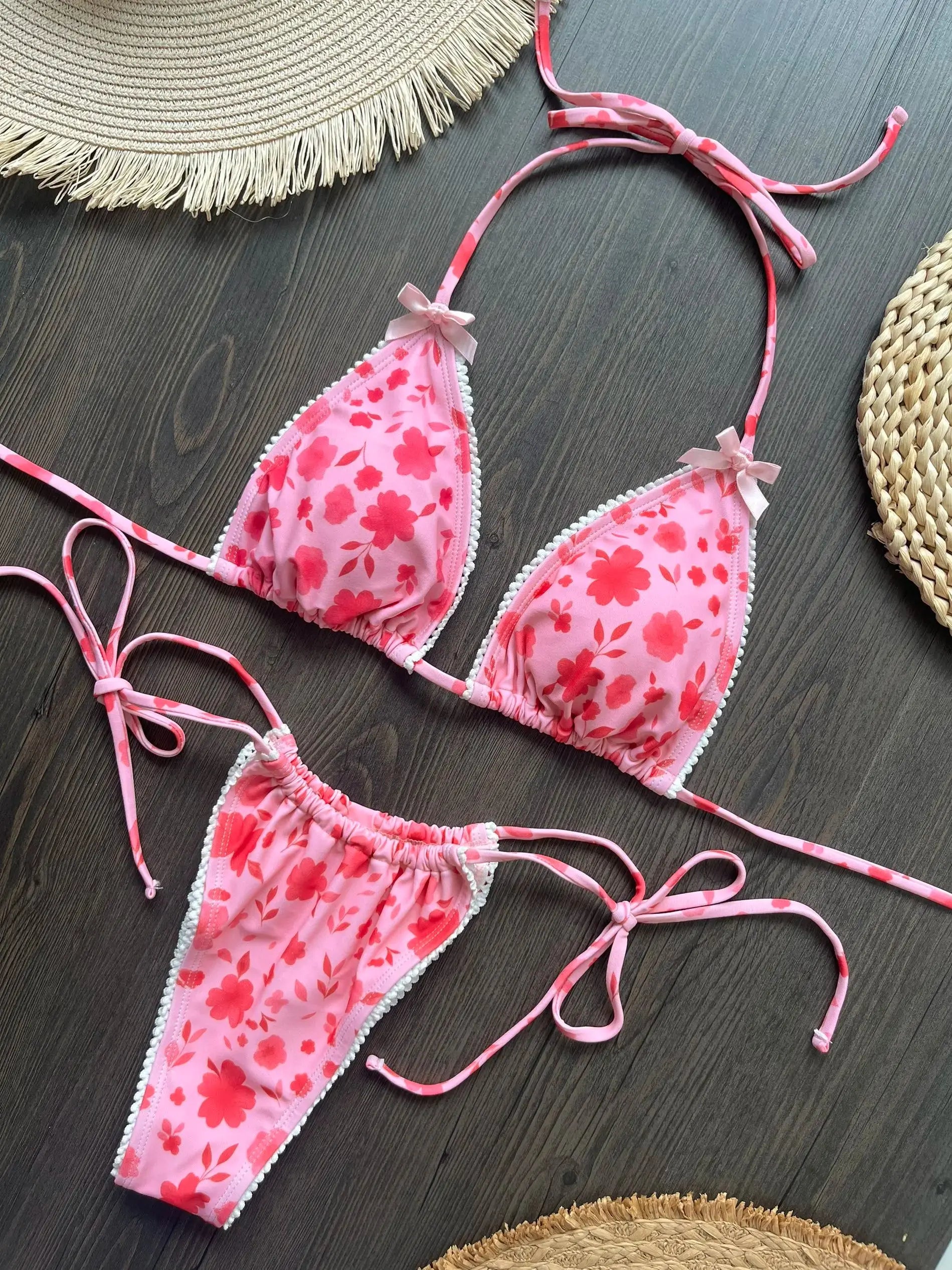 Micro Bikini Push Up Women Swimsuits 2025 Sexy Female Swimwear Brazilian Bikini Set Thong Biquini Swim Suits Print Beachwear