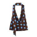 Spring Summer Elegant Dot Women Suits Fashion Halter Backless Off The Shoulder