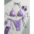 Floral Print Tie Side Bikini Set Women