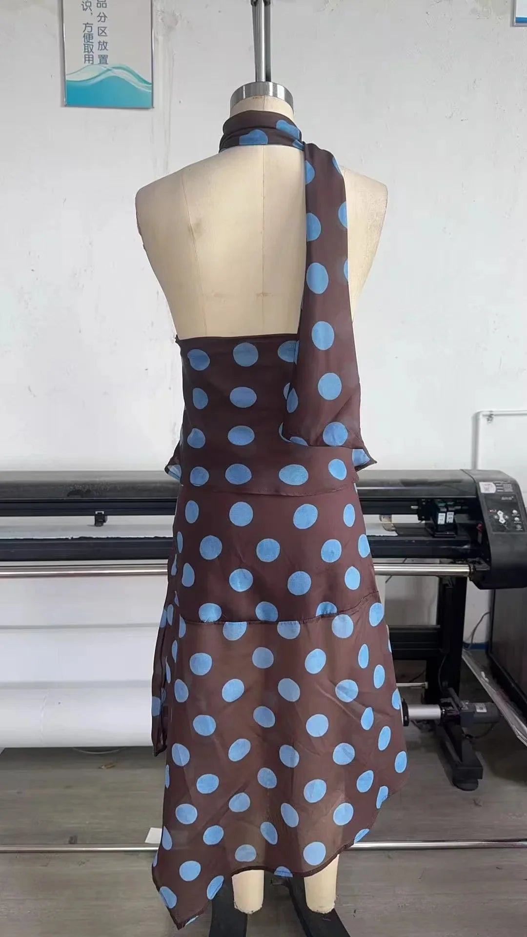 Spring Summer Elegant Dot Women Suits Fashion Halter Backless Off The Shoulder