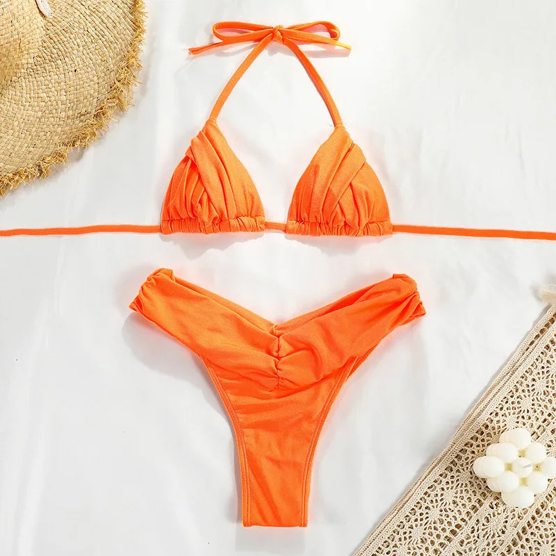 Tropical Swimwear Swimsuit Women Triangle Bikinis Micro Thongs