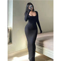 Women's Solid Long Sleeve Bodycon Dress, Chic Basic Minimalist