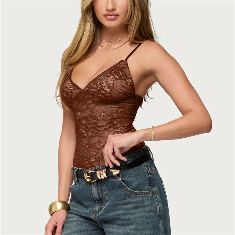 Women Y2K Sleeveless Strap Camis Tops V Neck Summer