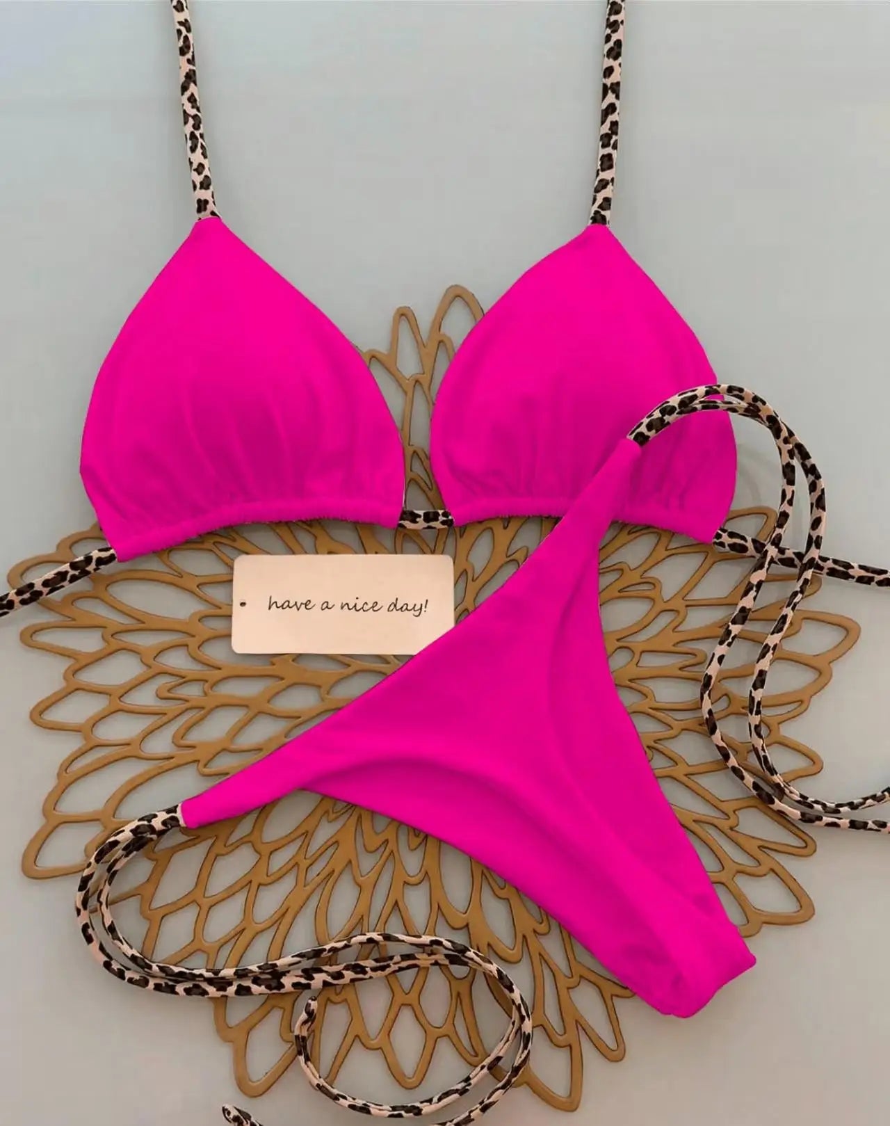 2026 Bikini Women Swimsuit Beach Vacation Swimwear Leopard Printed Sexy Bikini Set Beachwear Swimsuit Thong Bathing Suit Biquini