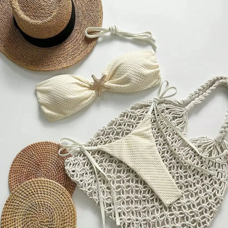 Swimsuit Solid Color Bikini
