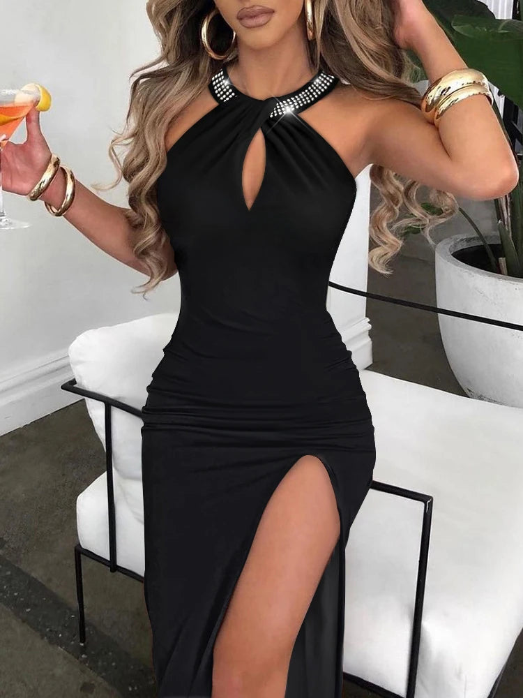 Women Elegant Spring High Split Party Dress
