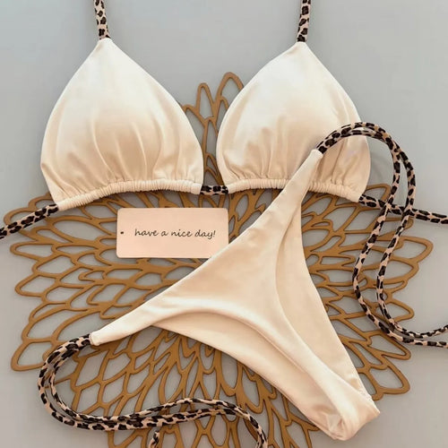 2026 Bikini Women Swimsuit Beach Vacation Swimwear Leopard Printed Sexy Bikini Set Beachwear Swimsuit Thong Bathing Suit Biquini