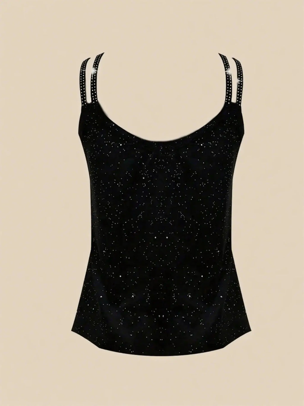 Stylish Women's Summer Casual V Neck Cami Top with Shoulder Straps